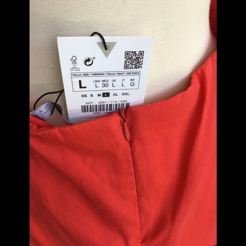 Red Zara nwt backless dress Sz large - Picture 5 of 5